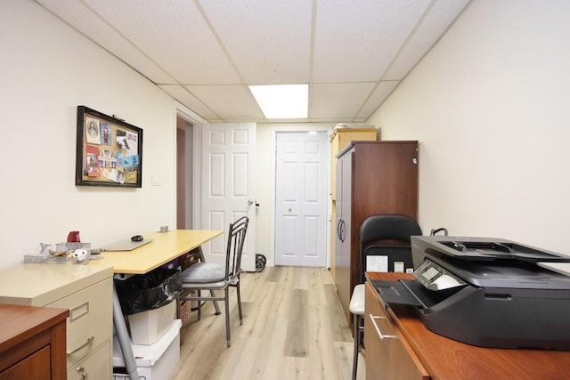 95 Charter Cir Unit 95, Ossining, NY 10562 - office area featuring light wood-type flooring and a paneled ceiling