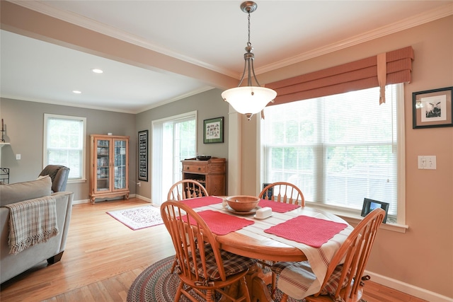 27 Millstream Ct, Pawling, NY 12564 - dining room featuring crown molding, light wood finished floors, and recessed lighting