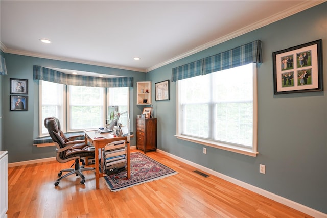 27 Millstream Ct, Pawling, NY 12564 - office space with wood finished floors, crown molding, and recessed lighting