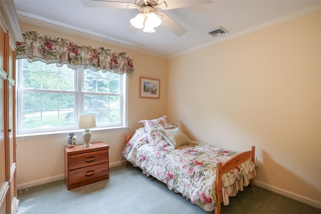 27 Millstream Ct, Pawling, NY 12564 - carpeted bedroom featuring ornamental molding and ceiling fan