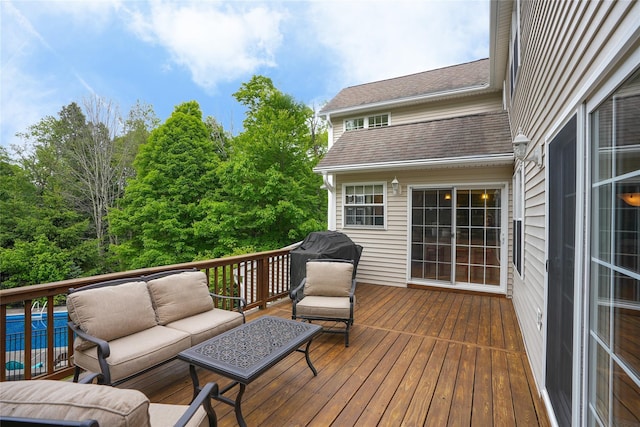 27 Millstream Ct, Pawling, NY 12564 - wooden deck with an outdoor hangout area and area for grilling