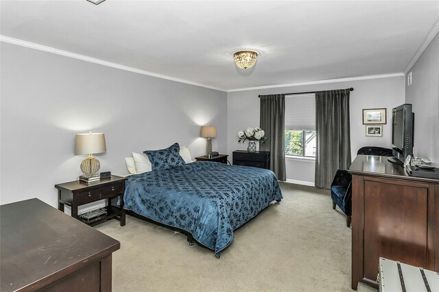 99 S Park # 308, Rockville Centre, NY 11570 - bedroom featuring crown molding, light colored carpet, and baseboards