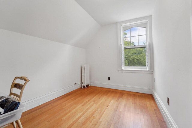 90 Main St, Chester, NY 10918 - bonus room featuring radiator, light wood-style flooring, lofted ceiling, and baseboards