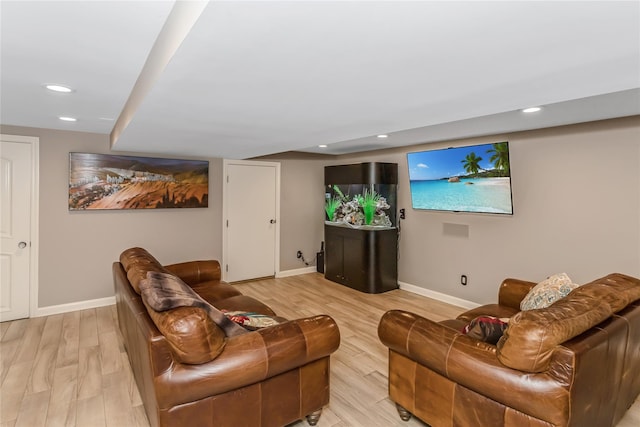 148-03 9th Ave, Whitestone, NY 11357 - living room with baseboards, light wood-type flooring, and recessed lighting