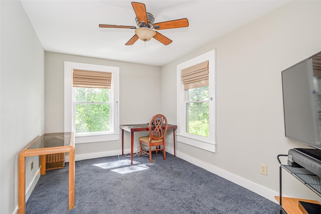36 Elm St, Pawling, NY 12564 - office space featuring carpet, baseboards, and a ceiling fan