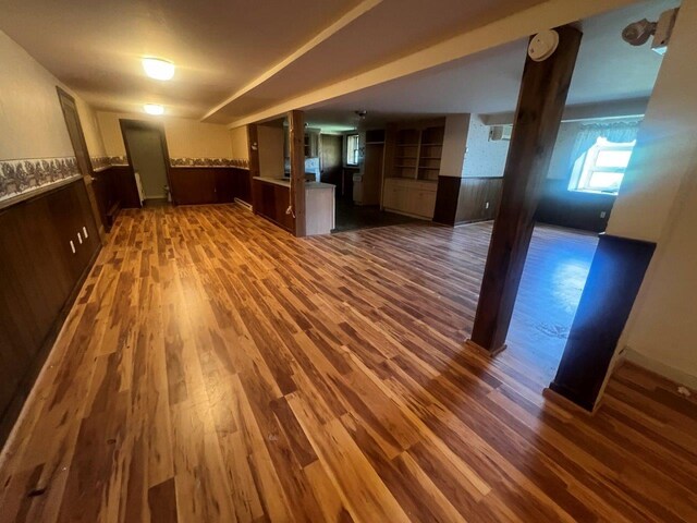 420 S Plank Rd, Westtown, NY 10998 - unfurnished living room with dark wood finished floors and wainscoting