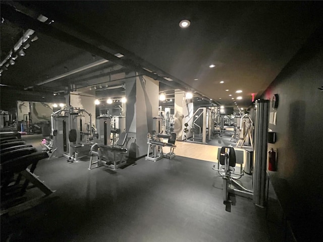 340 E 23rd St Unit 4L, New York Manhattan, NY 10010 - workout area with recessed lighting