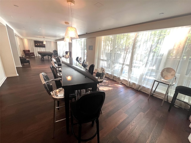 340 E 23rd St Unit 4L, New York Manhattan, NY 10010 - dining area featuring healthy amount of natural light, pool table, and dark wood-style floors