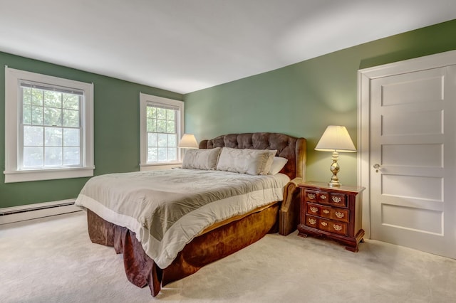 8 Chicken Valley Rd, Old Brookville, NY 11545 - bedroom featuring carpet floors, baseboard heating, and multiple windows