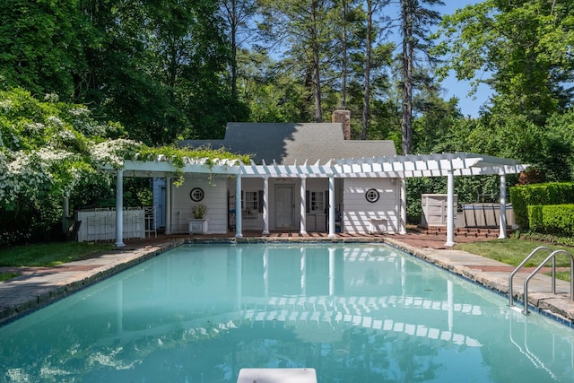 8 Chicken Valley Rd, Old Brookville, NY 11545 - outdoor pool featuring a pergola