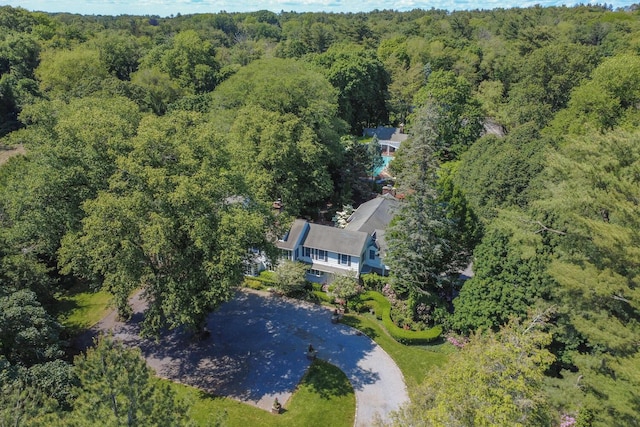 8 Chicken Valley Rd, Old Brookville, NY 11545 - view from above of property featuring a heavily wooded area