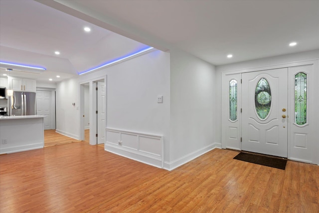 8 Lafayette Ave, Lake Grove, NY 11755 - foyer with light wood finished floors, recessed lighting, and baseboards