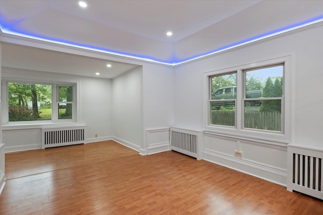 8 Lafayette Ave, Lake Grove, NY 11755 - spare room with radiator, plenty of natural light, light wood-style floors, and recessed lighting