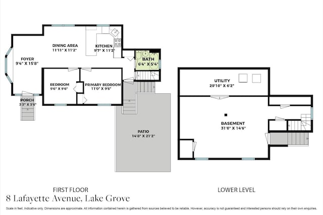 8 Lafayette Ave, Lake Grove, NY 11755 - floor plan / room layout