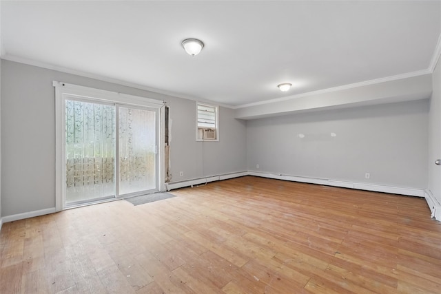1668 Rte 9 Unit 10D, Wappingers Falls, NY 12590 - unfurnished room with crown molding, wood finished floors, a baseboard heating unit, and baseboards
