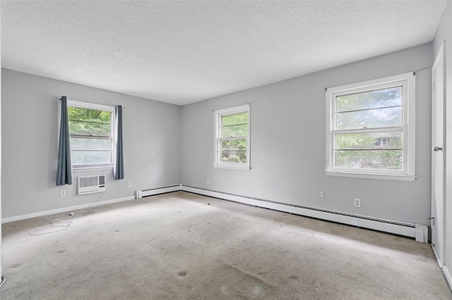 1668 Rte 9 Unit 10D, Wappingers Falls, NY 12590 - empty room with healthy amount of natural light, a baseboard heating unit, a textured ceiling, and carpet