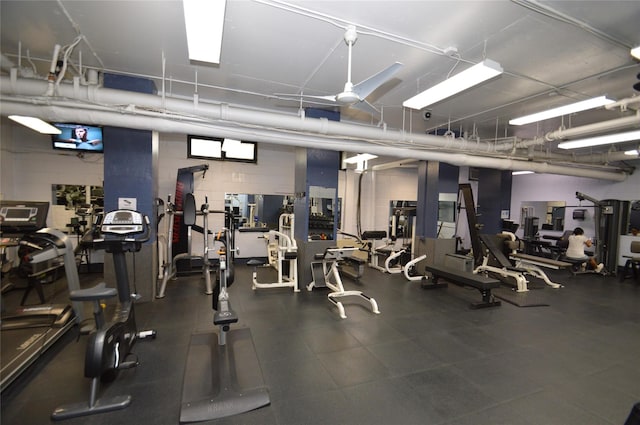 70-25 Yellow Stone Blvd Unit 10Z, Forest Hills, NY 11375 - workout area with ceiling fan