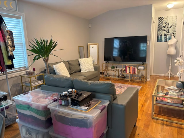 133-50 123rd St Unit 2, South Ozone Park, NY 11420 - living area featuring lofted ceiling and wood finished floors