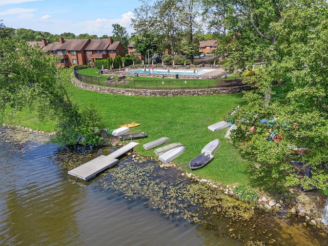 2B Kings Unit 2B, Mohegan Lake, NY 10547 - view of yard with a floating dock and a water view