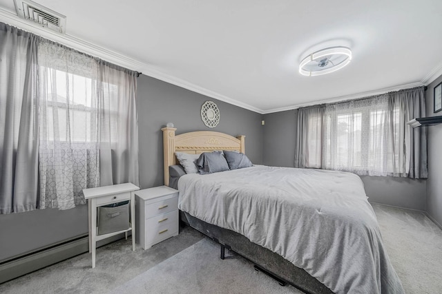 25 Biscayne Dr, Selden, NY 11784 - bedroom with light carpet, multiple windows, and ornamental molding