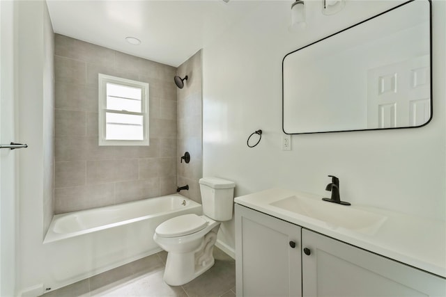 183-19 145th Ave, Springfield Gardens, NY 11413 - full bathroom featuring toilet, vanity, bathtub / shower combination, tile patterned floors, and baseboards