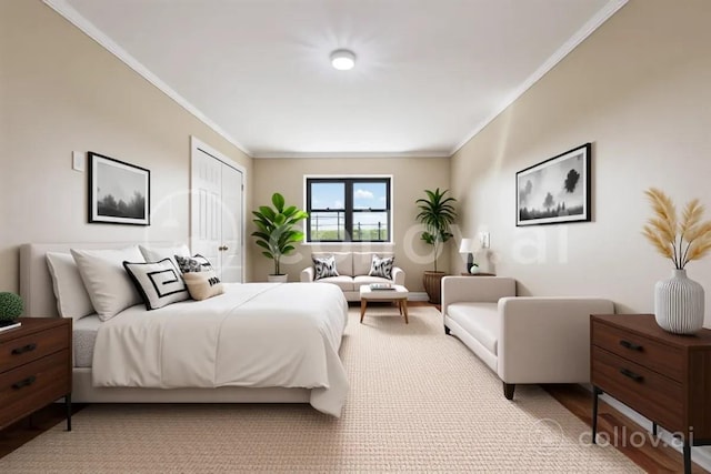 2545 Sedgwick Ave Unit 3B, Bronx, NY 10463 - bedroom featuring crown molding and a closet