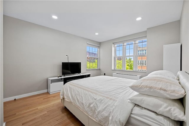 150 Oceana Dr W Unit 4B, Brooklyn, NY 11235 - bedroom with light wood-style flooring, baseboards, and recessed lighting