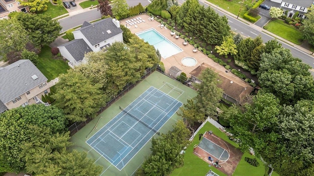 204 Carnation Dr, Farmingdale, NY 11735 - aerial view of a pool area