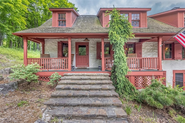 1282 Old Post Rd, Ulster Park, NY 12487 - view of front of property featuring stone siding and a porch