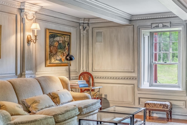 1282 Old Post Rd, Ulster Park, NY 12487 - living area featuring crown molding and a decorative wall