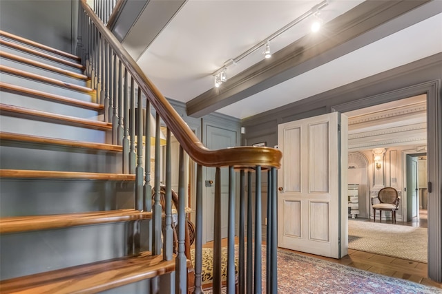 1282 Old Post Rd, Ulster Park, NY 12487 - stairway with track lighting