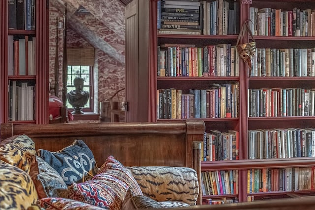 1282 Old Post Rd, Ulster Park, NY 12487 - living area with wall of books