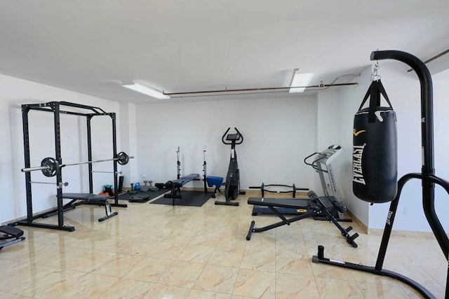 136-21 Latimer Pl Unit 5H, Flushing, NY 11354 - workout area featuring marble finish flooring