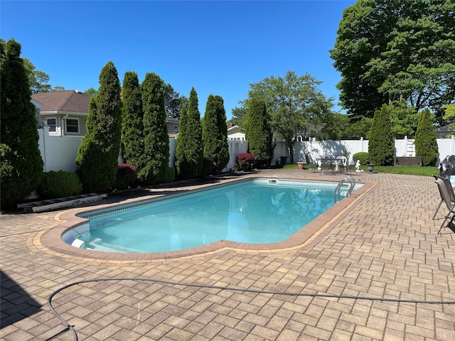 74 Webster Ave, West Islip, NY 11795 - view of swimming pool with a patio and a fenced backyard