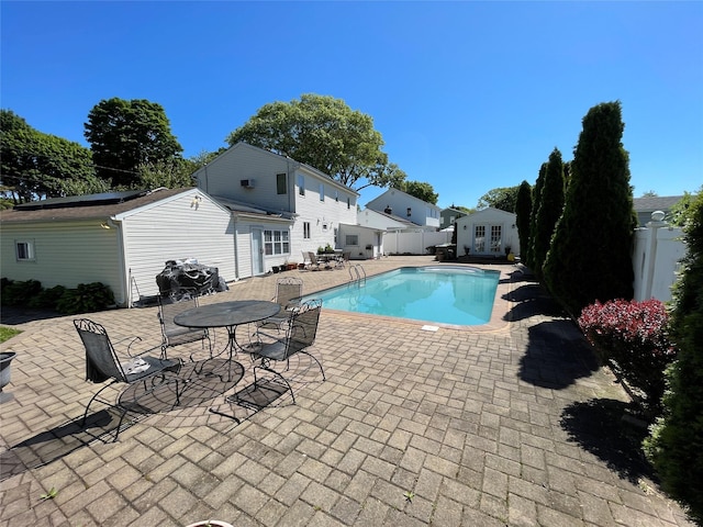 74 Webster Ave, West Islip, NY 11795 - view of swimming pool with french doors and a patio