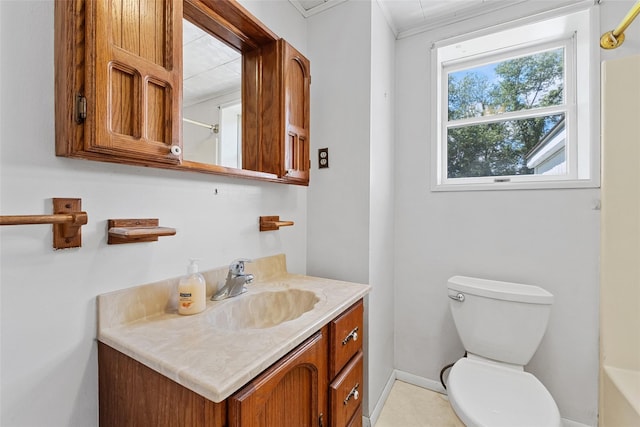 89 Brown Rd, Wappingers Falls, NY 12590 - full bath featuring vanity, toilet, and ornamental molding