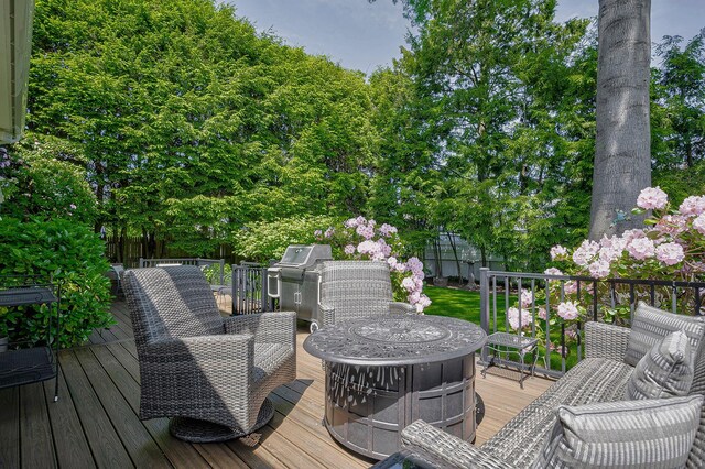 23 S Sixth St, Locust Valley, NY 11560 - wooden deck with area for grilling