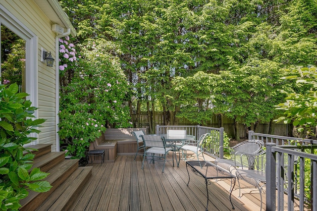 23 S Sixth St, Locust Valley, NY 11560 - deck with a fenced backyard and outdoor dining space