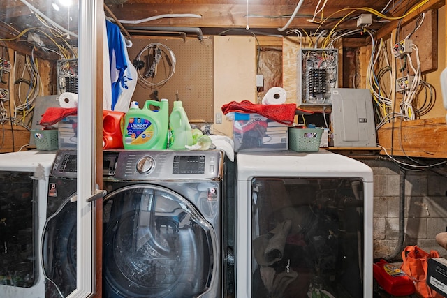 323 Harris Rd, Monticello, NY 12701 - washroom featuring independent washer and dryer and electric panel