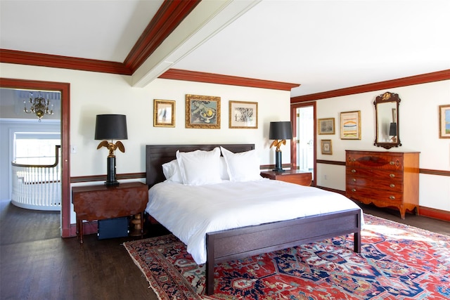 390 Erpf Rd, Arkville, NY 12406 - bedroom featuring baseboards, crown molding, and wood finished floors