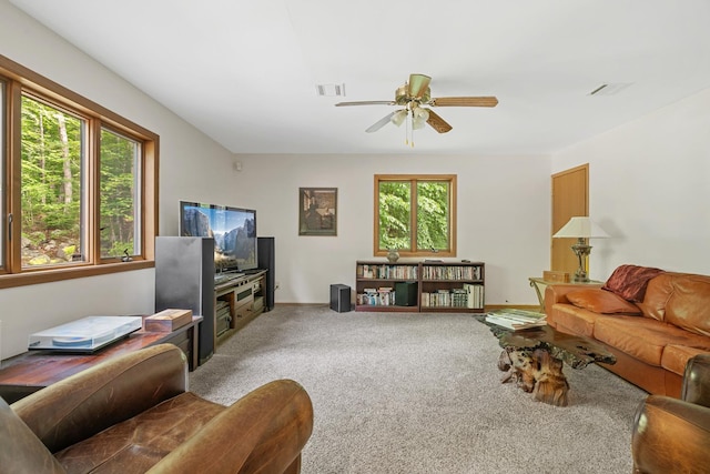 20 Old Farm Ln, Garrison, NY 10524 - carpeted living room with plenty of natural light and ceiling fan