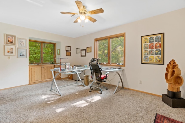 20 Old Farm Ln, Garrison, NY 10524 - office featuring healthy amount of natural light, light colored carpet, and a ceiling fan