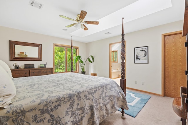 20 Old Farm Ln, Garrison, NY 10524 - carpeted bedroom featuring ceiling fan and connected bathroom
