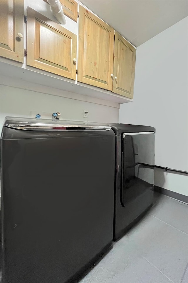 20 Shale Dr, Wappingers Falls, NY 12590 - laundry room featuring cabinet space, independent washer and dryer, light tile patterned flooring, and baseboards