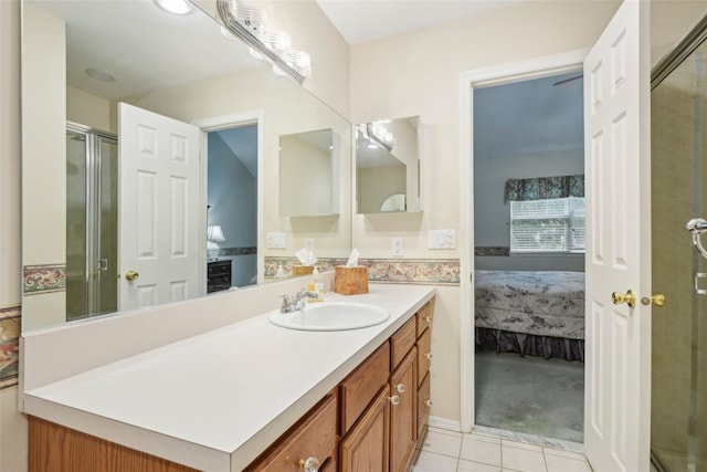 30 Joyces Way, Bay Shore, NY 11706 - ensuite bathroom with vanity, a shower stall, and tile patterned flooring