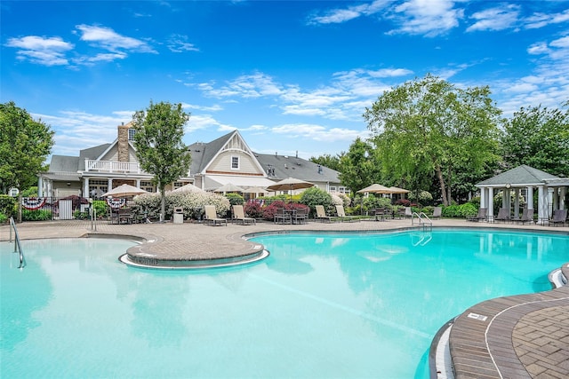 23 Sonata Ct, Lake Grove, NY 11755 - community pool featuring a patio and a gazebo