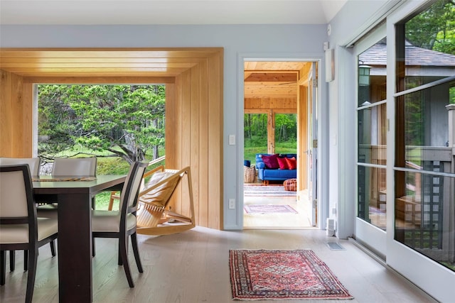 16 Juniper Ln, Woodstock, NY 12498 - dining area featuring plenty of natural light and wood finished floors