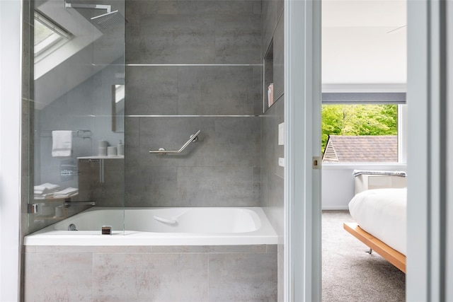 16 Juniper Ln, Woodstock, NY 12498 - full bathroom featuring connected bathroom and tiled shower / bath