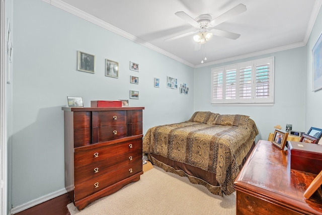64-30 73rd Pl, Middle Village, NY 11379 - bedroom featuring crown molding, a ceiling fan, and baseboards