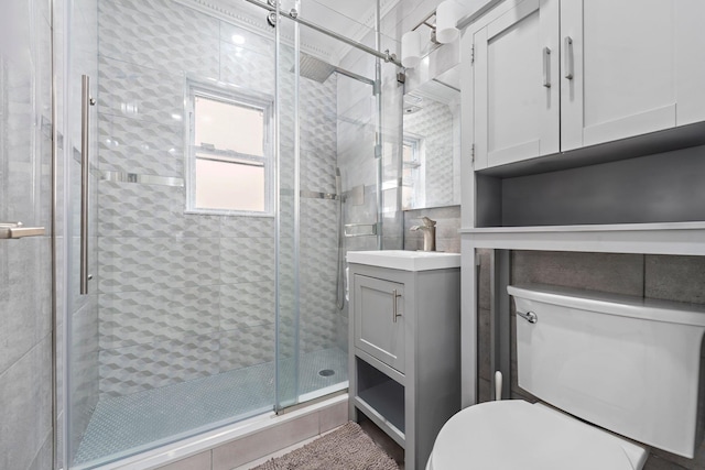 14-50 141st St, Whitestone, NY 11357 - bathroom with toilet, vanity, and a stall shower